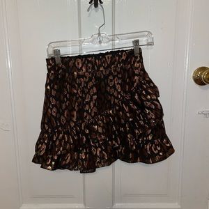 Black Cheetah Ruffle Skirt